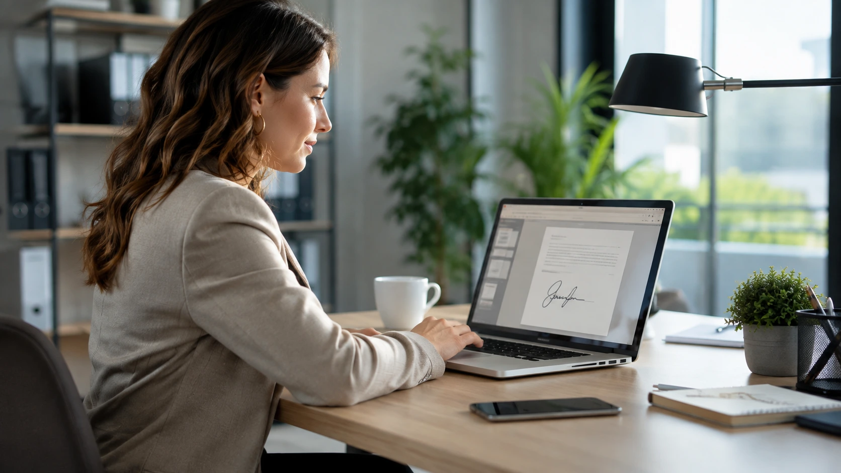 Comparaison de solutions de signature électronique sur un écran d'ordinateur, bureau professionnel TPE française.