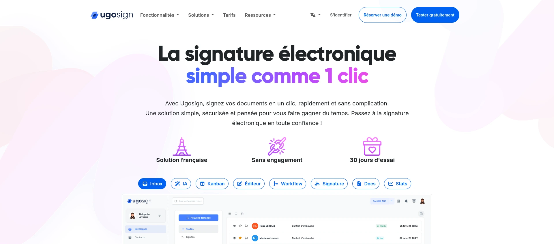 Capture d'écran du site internet ugosign.com en français