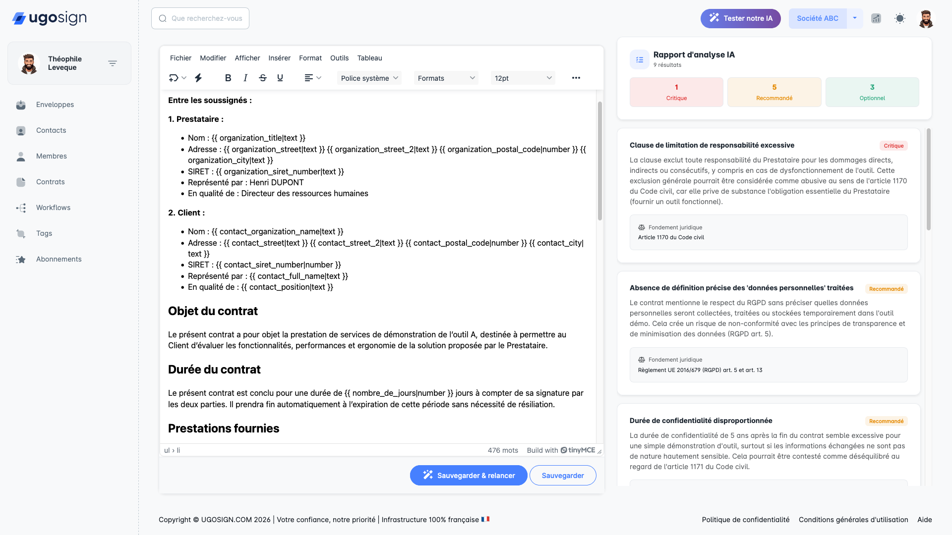 Sécurisez vos accords avec notre IA juridique