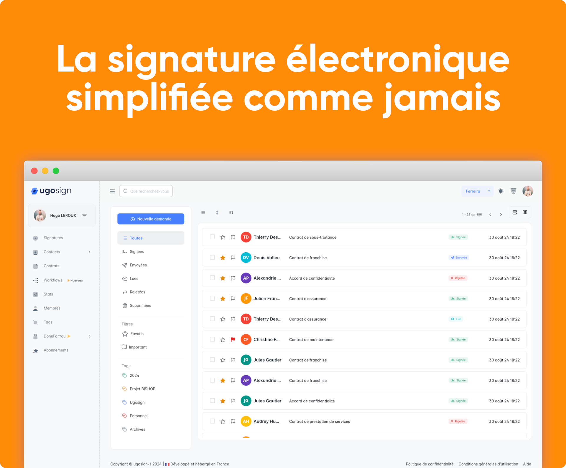 Templates de contrats personnalisables pour signature électronique